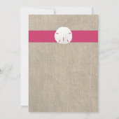 Sand Dollar Look Beach Hochzeit Einladung (Rückseite)