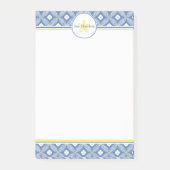 Sand-Dollar mit blauem u. weißem Blumen- u. Post-it Klebezettel (Vorderseite)