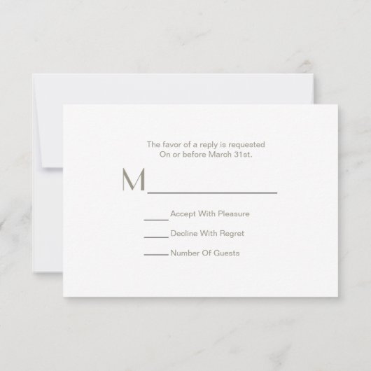 Sand Dollar Moderne Hochzeit R.S.V.P. RSVP Karte (Rückseite)