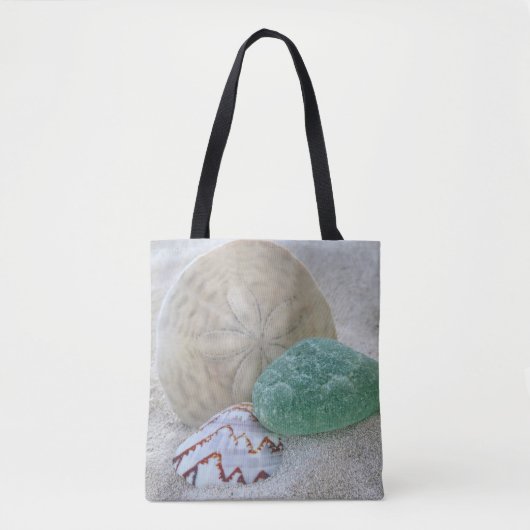 Sand Dollar, Muschel und Meerglas - Tasche (Vorderseite)