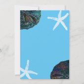 Sand Dollar Muscheln Abstrakt Blue Beach Hochzeit Einladung (Rückseite)