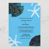 Sand Dollar Muscheln Abstrakt Blue Beach Hochzeit Einladung (Vorne/Hinten)