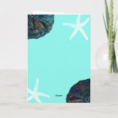 Sand-Dollar-Muscheln Aquamarine Abstrakte Beach-Ho Einladung (Rückseite)