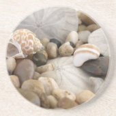 Sand-Dollar-Muscheln und Kiesel Sandstein Untersetzer (Vorne)