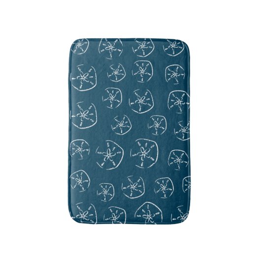 Sand-Dollar-Muster Zeichnend Ocean Blue Badematte (Vorderseite Vertikal)