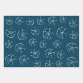 Sand-Dollar-Muster Zeichnend Ocean Blue Geschenkpapier Set (Vorderseite 2)