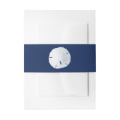 Sand Dollar Navy Blue Einladungsbanderole (Vorderseite Beispiel)