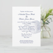 Sand Dollar Navy Blue Wedding Einladung (Stehend Vorderseite)