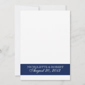 Sand Dollar Navy Blue Wedding Einladung (Rückseite)