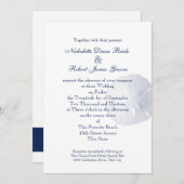 Sand Dollar Navy Blue Wedding Einladung (Vorne/Hinten)