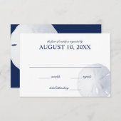 Sand Dollar Navy Blue Wedding RSVP (Vorne/Hinten)