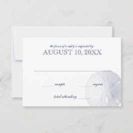 Sand Dollar Navy Blue Wedding RSVP