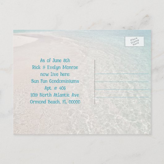 Sand Dollar New Address Ankündigung Postkarte (Rückseite)