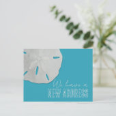 Sand Dollar New Address Ankündigung Postkarte (Stehend Vorderseite)