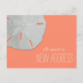 Sand Dollar New Address Ankündigung Postkarte (Vorderseite)