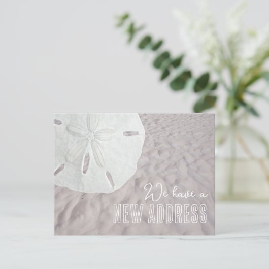 Sand Dollar New Address Ankündigung Postkarte (Stehend Vorderseite)