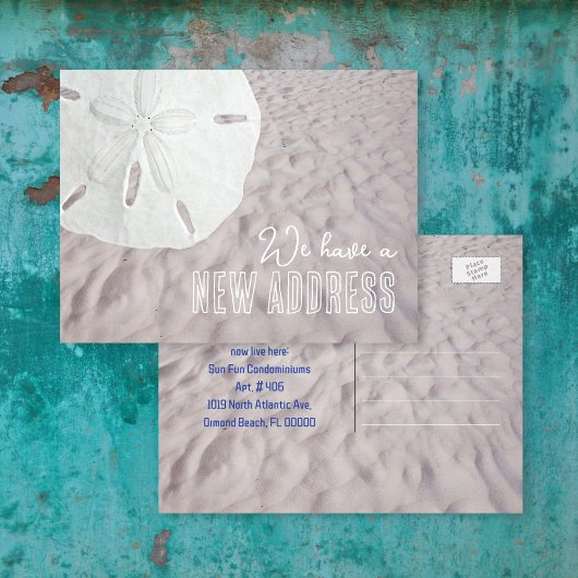 Sand Dollar New Address Ankündigung Postkarte