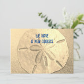 Sand Dollar New Address Announccard Einladung (Stehend Vorderseite)