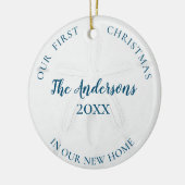 Sand Dollar New Zuhause First Christmas Foto Keramik Ornament (Links)
