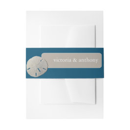 Sand Dollar, Ocean Blue Beach Hochzeit Einladungsbanderole