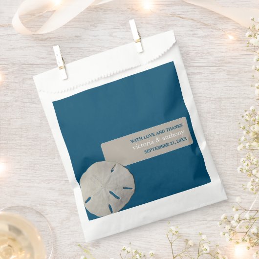 Sand Dollar, Ocean Blue Beach Hochzeit Geschenktütchen (Ausgeschnitten)