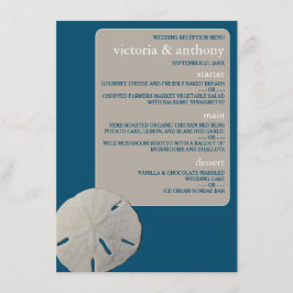 Sand Dollar, Ocean Blue Beach Hochzeit Menükarte