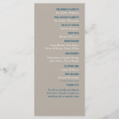 Sand Dollar, Ocean Blue Beach Hochzeit Programm (Rückseite)