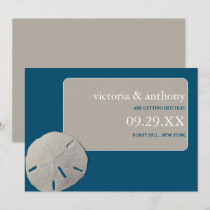 Sand-Dollar Ocean Blue Beach Hochzeit Save the Dat Date