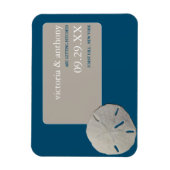 Sand-Dollar Ocean Blue Beach Hochzeit Save the Dat Magnet (Vertikal)