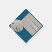 Sand Dollar, Ocean Blue Beach Hochzeit Serviette (Ecke)