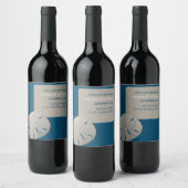 Sand Dollar, Ocean Blue Beach Hochzeit Weinetikett (Flaschen)