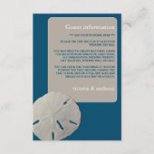 Sand Dollar, Ocean Blue Beach Hochzeitsdetails Begleitkarte (Vorderseite)