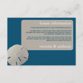 Sand Dollar, Ocean Blue Beach Hochzeitsdetails Begleitkarte (Vorderseite)