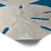 Sand Dollar, Ocean Blue Beach Hochzeitsplan Poster (Ecke)