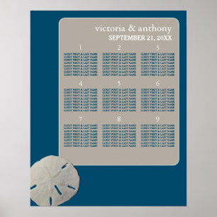 Sand Dollar, Ocean Blue Beach Hochzeitsplan Poster