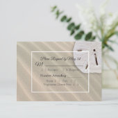 Sand Dollar Oceanic Wedding RSVP Karte (Stehend Vorderseite)