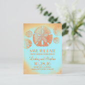 Sand Dollar Orange Beach Save the Date Postkarten (Stehend Vorderseite)