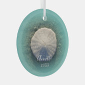 Sand Dollar Ornament Aus Glas (Vorderseite Rechts)