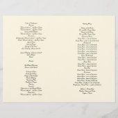 Sand Dollar Palm Trees Christliches Zeremonie-Prog (Rückseite)