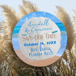 Sand Dollar Round Save the Date Cards Einladung