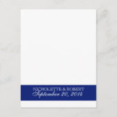 Sand Dollar Royal Blue Wedding Empfang Begleitkarte (Rückseite)