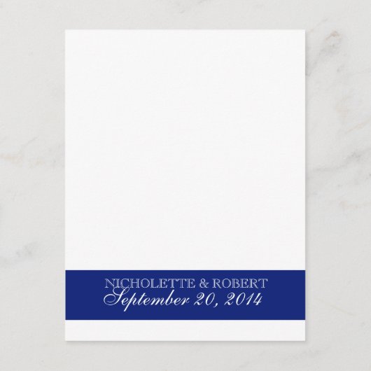 Sand Dollar Royal Blue Wedding Empfang Begleitkarte (Rückseite)