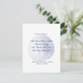 Sand Dollar Royal Blue Wedding Empfang Begleitkarte (Stehend Vorderseite)