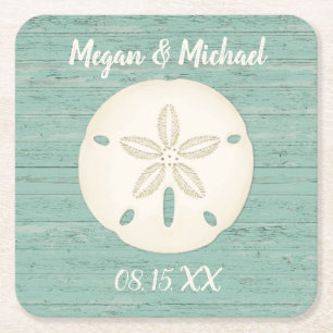 Sand Dollar Rustikaler Strand Rechteckiger Pappuntersetzer