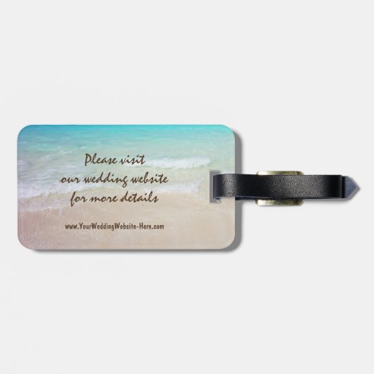 Sand Dollar Save the Date am Meer Gepäckanhänger (Rückseite horizontal)