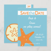 Sand Dollar Save the Date Ankündigungspostkarte (Vorne/Hinten)