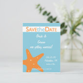 Sand Dollar Save the Date Ankündigungspostkarte (Stehend Vorderseite)