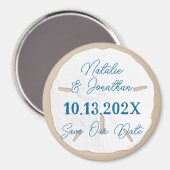 Sand Dollar Save the Date Beach Wedding Magnet (Vorderseite/Rückseite)
