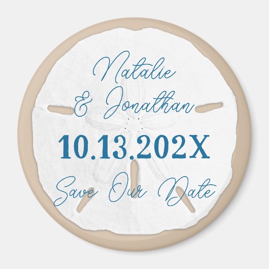 Sand Dollar Save the Date Beach Wedding Magnet (Vorne)
