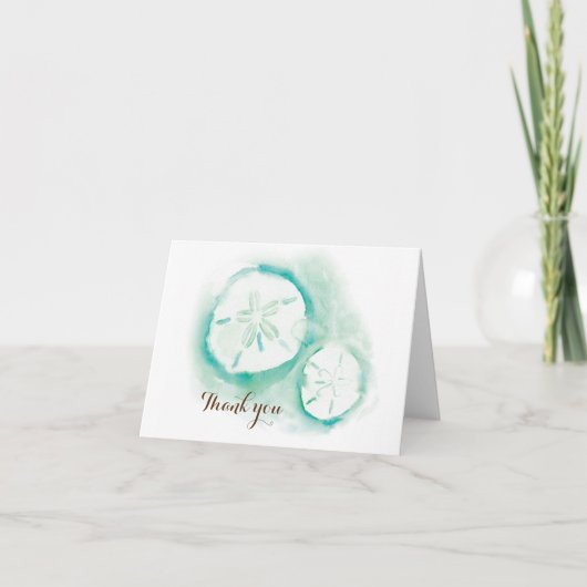 Sand Dollar Seafoam Thank You Card Dankeskarte (Vorderseite)